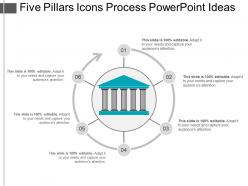 Five pillars icons process powerpoint ideas