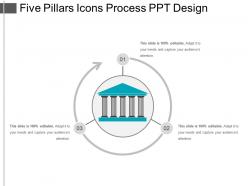 Five pillars icons process ppt design