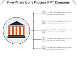 Five pillars icons process ppt diagrams
