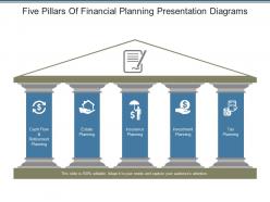 Five pillars of financial planning presentation diagrams