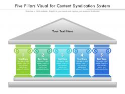 Five pillars visual for content syndication system infographic template