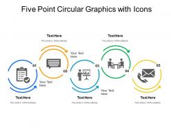Five point circular graphics with icons