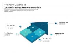 Five point graphic in upward facing arrow formation
