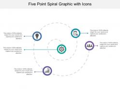 Five point spiral graphic with icons