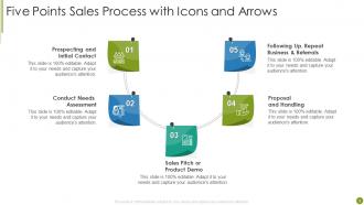 Five Points Arrows With Icons Powerpoint Ppt Template Bundles