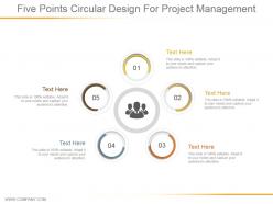 Five points circular design for project management powerpoint slide