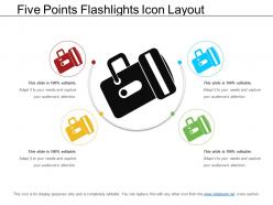 Five points flashlights icon layout