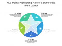 Five points highlighting role of a democratic team leader infographic template