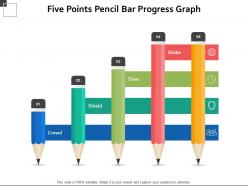 Five points pencil bar progress graph