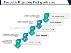 Five points project key finding with icons