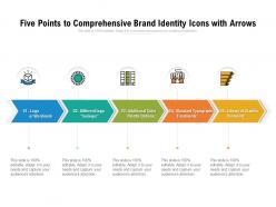Five points to comprehensive brand identity icons with arrows
