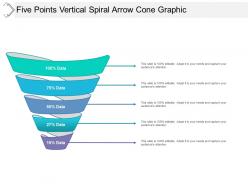 Five points vertical spiral arrow cone graphic