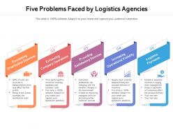 Five problems faced by logistics agencies