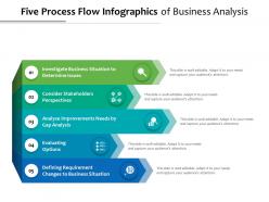 Five process flow infographics of business analysis