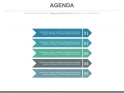 Five ribbon tags for business agenda powerpoint slides