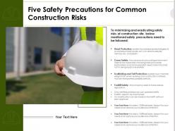 Five safety precautions for common construction risks