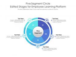 Five segment circle edited stages for employee learning platform infographic template