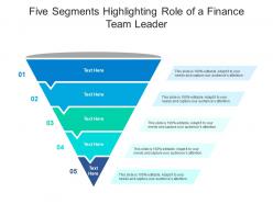 Five segments highlighting role of a finance team leader infographic template