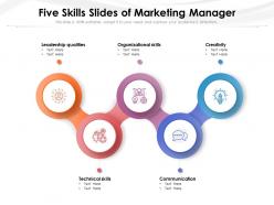 Five Skills Slides Of Marketing Manager