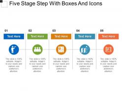 Five Stage Step With Boxes And Icons