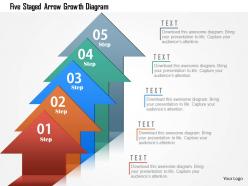 Five staged arrow growth diagram powerpoint template