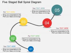 Five Staged Ball Spiral Diagram Flat Powerpoint Design