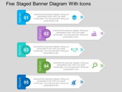 Five Staged Banner Diagram With Icons Flat Powerpoint Design
