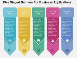 Five staged banners for business applications flat powerpoint design