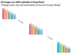 Five staged bar chart for business growth flat powerpoint design