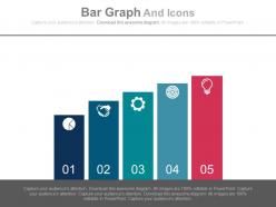Five staged bar graph and icons powerpoint slides