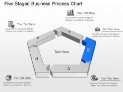 Five staged business process chart powerpoint template slide