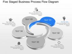 Five Staged Business Process Flow Diagram Powerpoint Template Slide