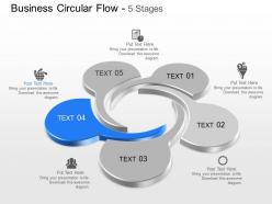 Five staged business process flow diagram powerpoint template slide
