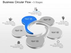 Five staged business process flow diagram powerpoint template slide