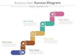Five staged business stair success diagram powerpoint slides