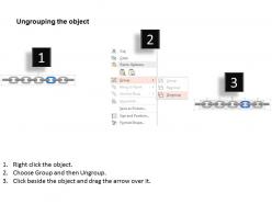 Five staged chain link diagram for business target teamwork idea generation ppt template slide