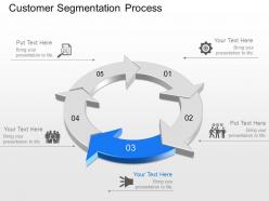 Five staged circle of customer segmentation powerpoint template slide