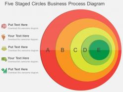 Five staged circles business process diagram flat powerpoint design
