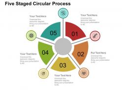 Five staged circular process flat powerpoint design