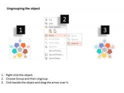 Five staged circular process for data flat powerpoint design