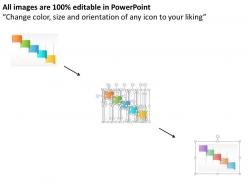 Five staged colored banner diagram powerpoint template