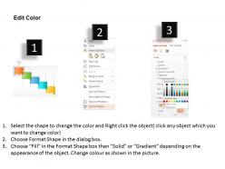 Five staged colored banner diagram powerpoint template
