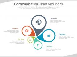 Five staged communication chart and icons powerpoint slides