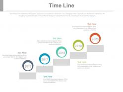 Five Staged Company History Timeline Powerpoint Slides