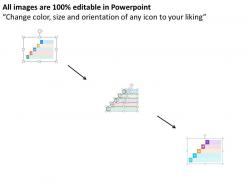 Five staged data analysis stair diagram flat powerpoint design