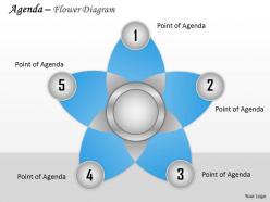 Five staged flower diagram for agenda display 0214
