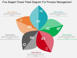 Five Staged Flower Petal Diagram For Process Management Flat Powerpoint Design