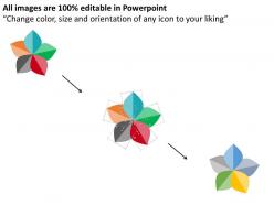 Five staged flower petal diagram for process management flat powerpoint design