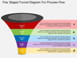 Five staged funnel diagram for process flow flat powerpoint desgin