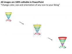 Five staged funnel diagram for target achievement powerpoint templates